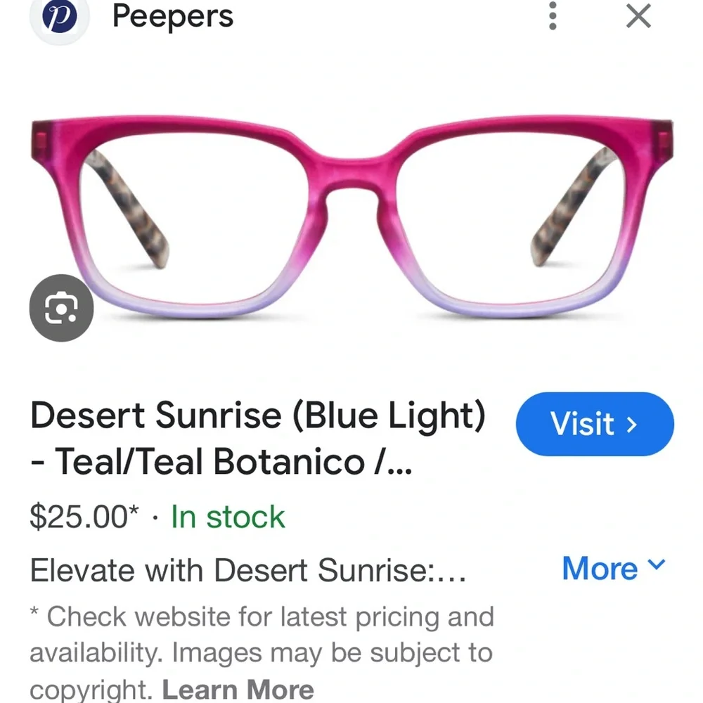 Peepers Women's Reading +1.0 Glasses Set - Tortoise, Teal, and Pink - Picture 4 of 10